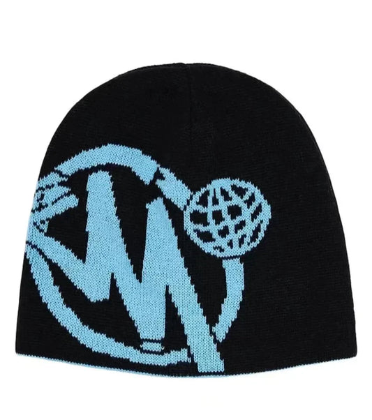 Blue/Black Graphic Beanie