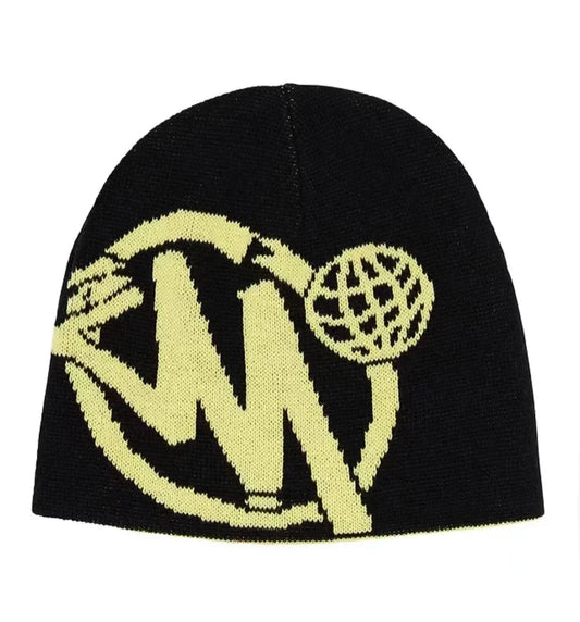 Yellow/Black Graphic Beanie