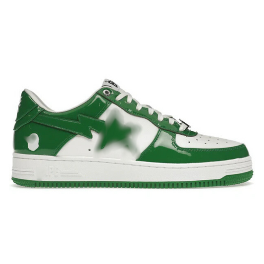 green and white low sneakers