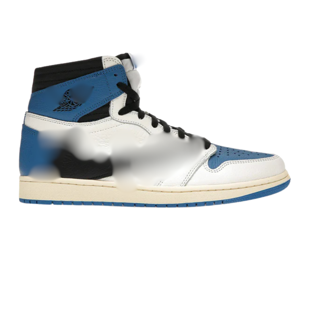 Blue and white high shoes