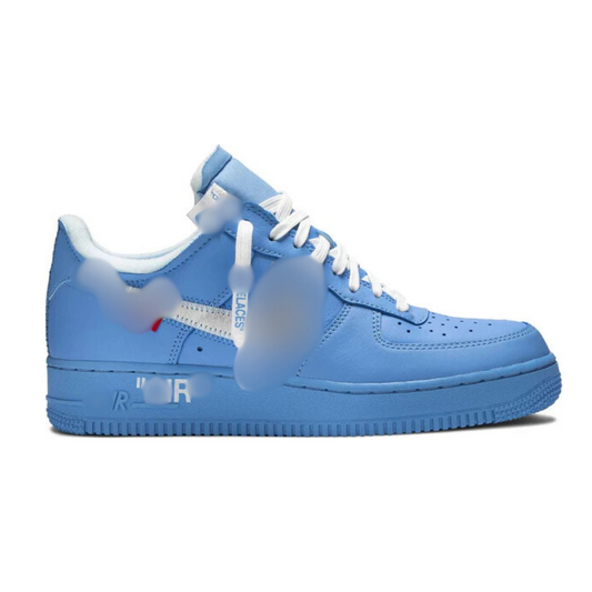 Blue sneakers with tag