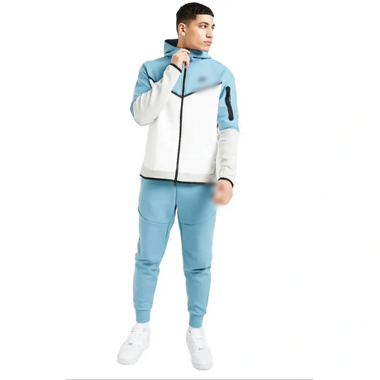 Full Nike Techfleece White, Blue and Grey