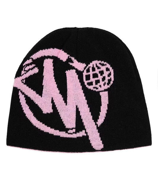 Pink/Black Graphic Beanie