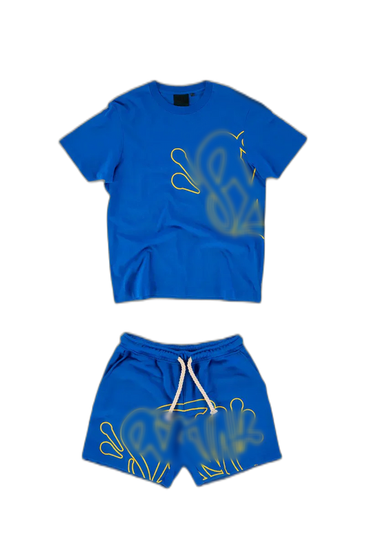 Synawrld short set - Blue/Yellow